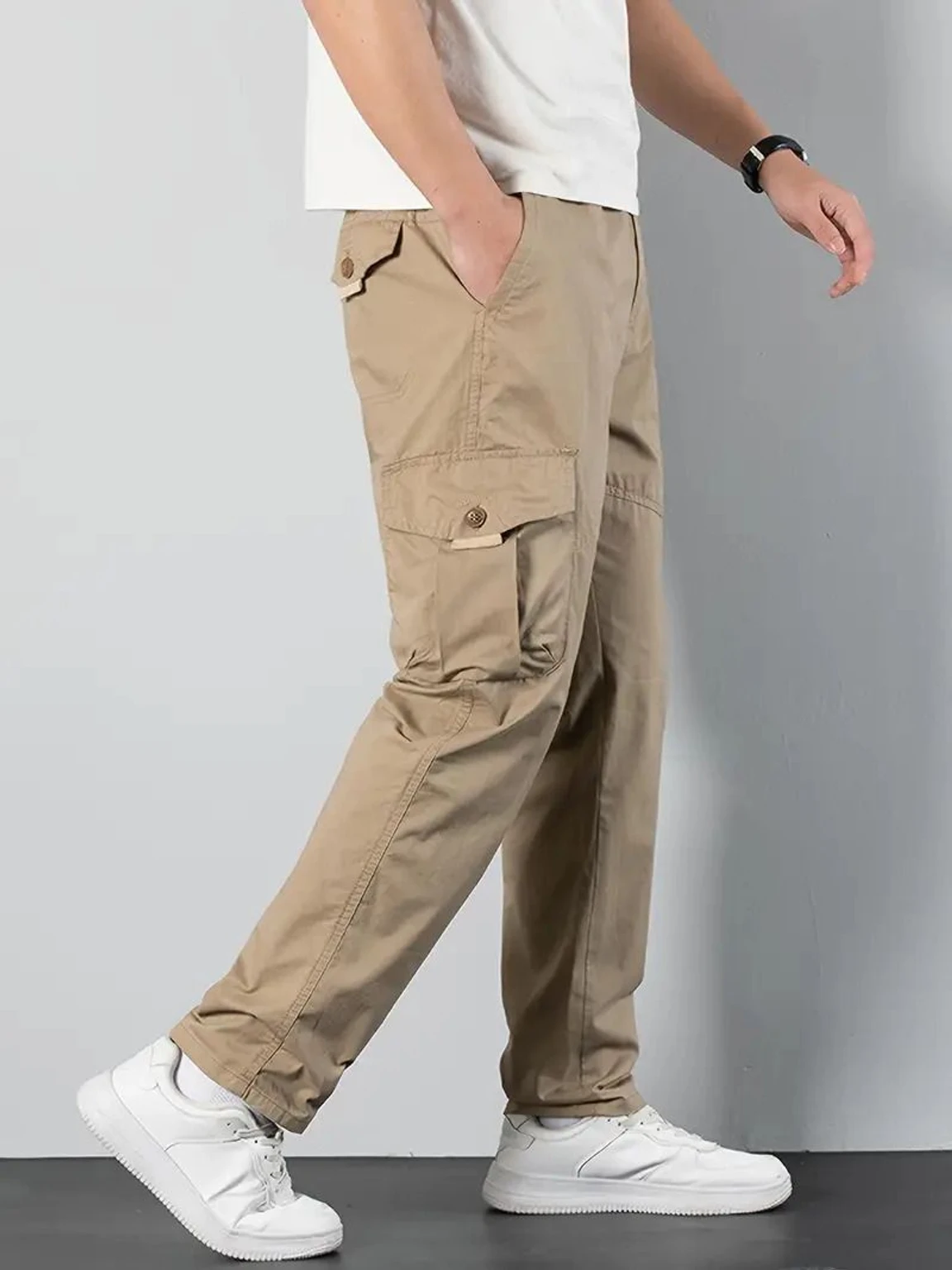 Kalitho Utility Cargo Pants – Sand Beige