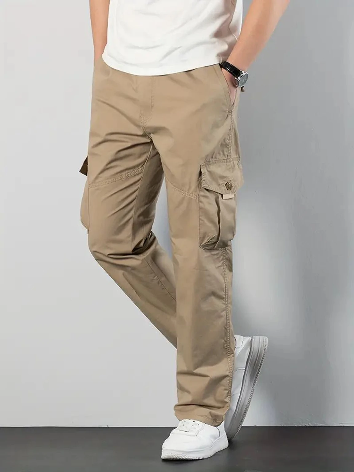 Kalitho Utility Cargo Pants – Sand Beige