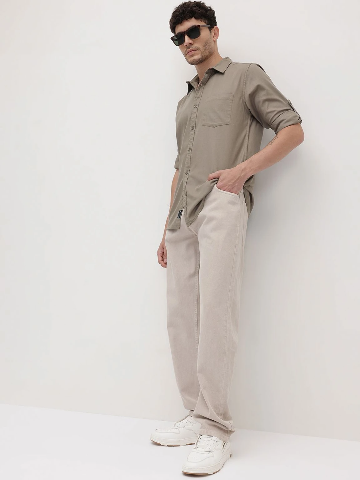 Kalitho Classic Button-Down Shirt – Olive Taupe