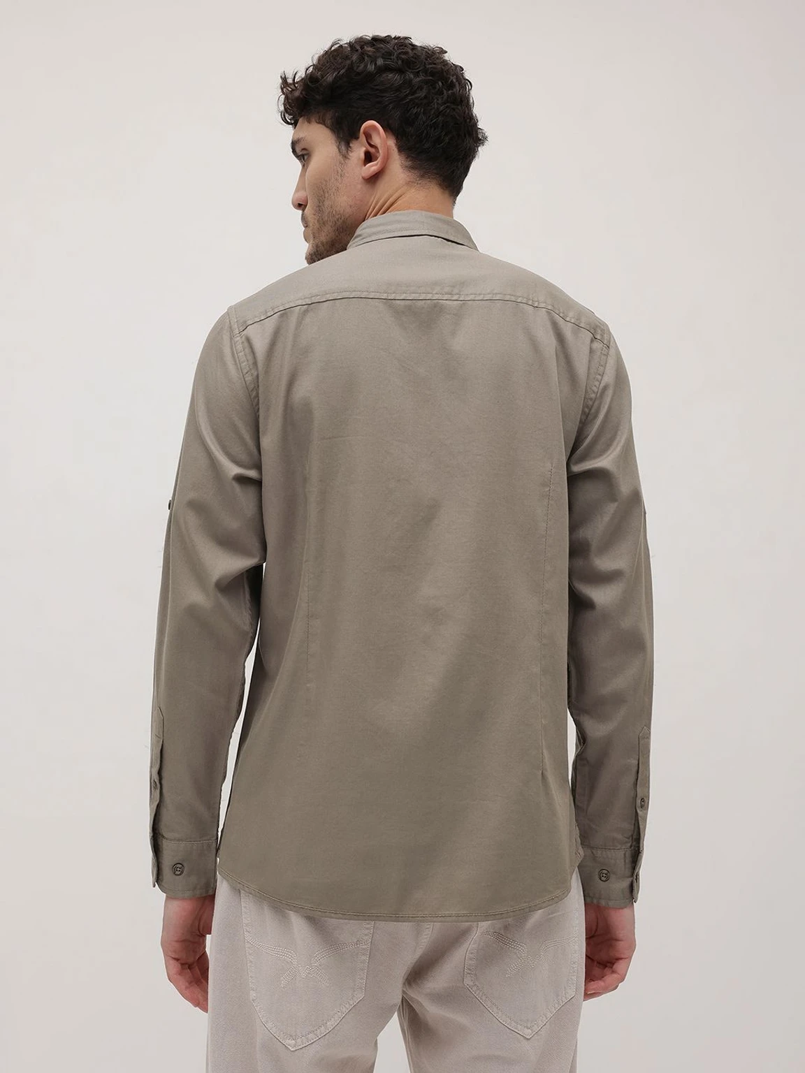 Kalitho Classic Button-Down Shirt – Olive Taupe