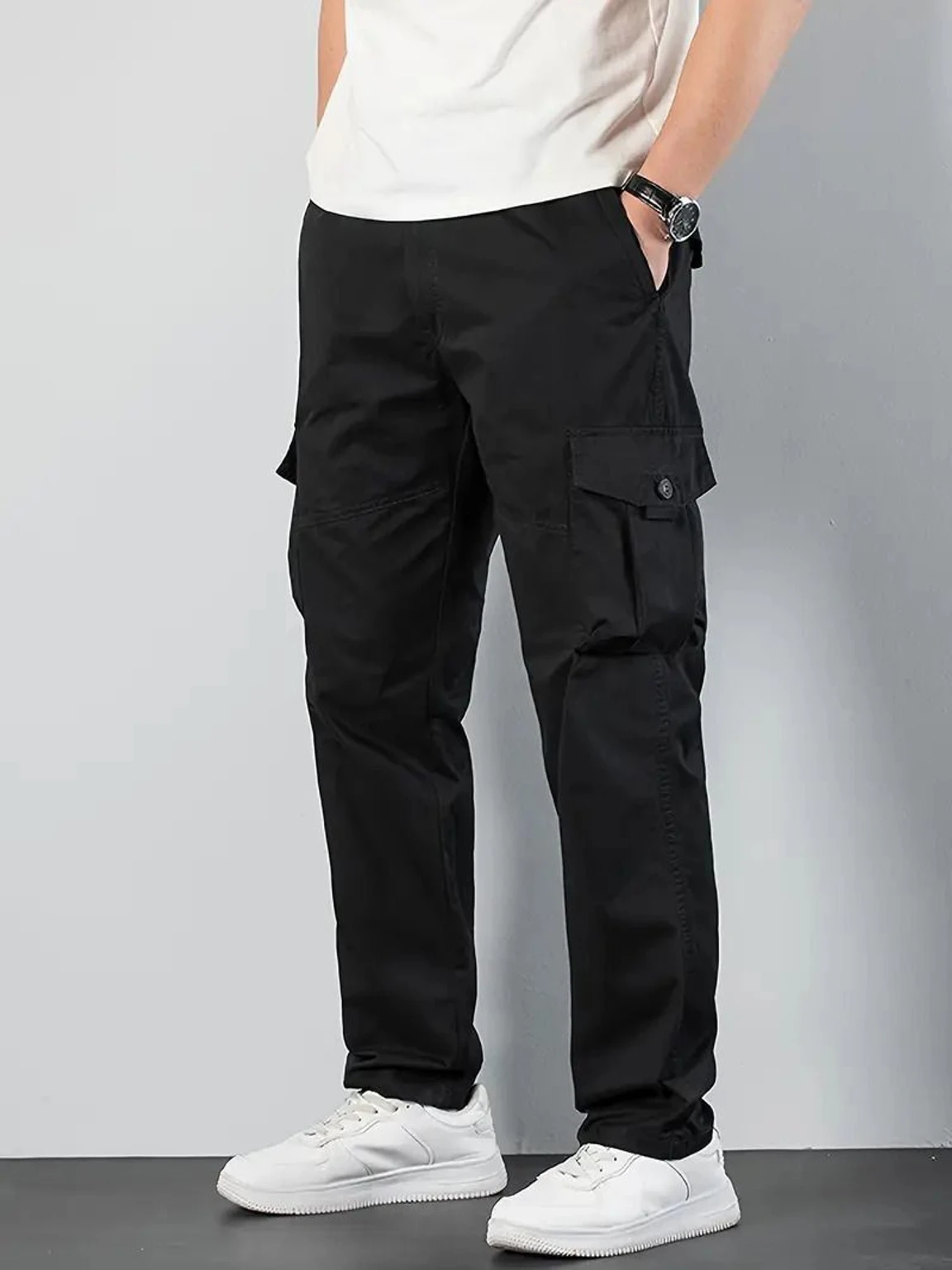 Kalitho Utility Cargo Pants – Dark Black