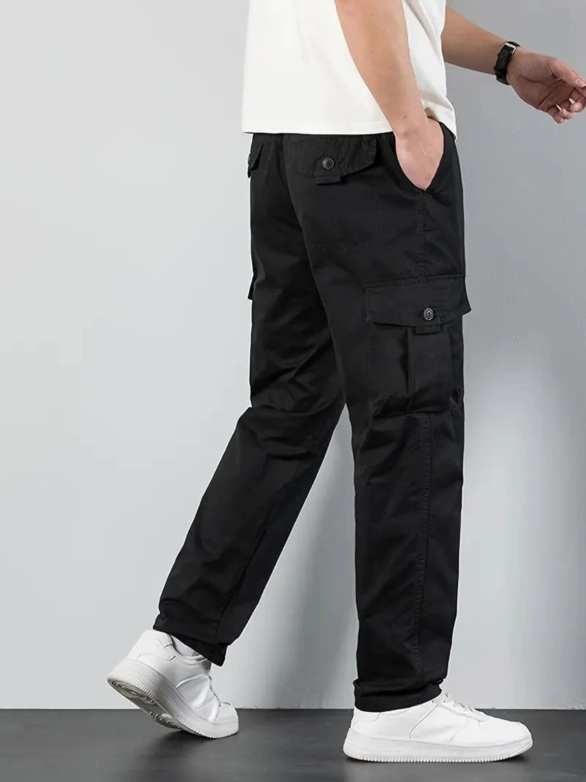 Kalitho Utility Cargo Pants – Dark Black